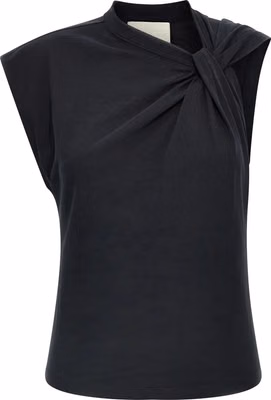 Black Cotton Sleeveles T-Shirt