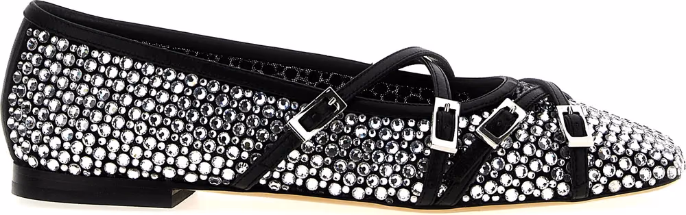 MACH & MACH Black Polyamide Ballet Flats