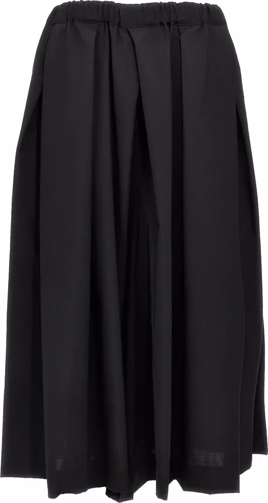 Comme Des Garçons Black Wool Midi Skirt