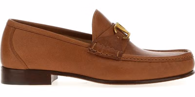 Brown Leather Slip-On Loafers
