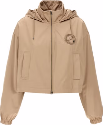 Brown Polyester Shell Jacket