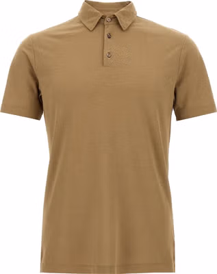 Beige Cotton Polo Shirt