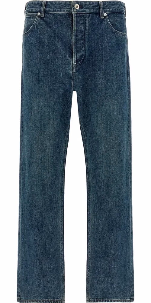 Jil Sander Blue Cotton Straight-Leg Jeans