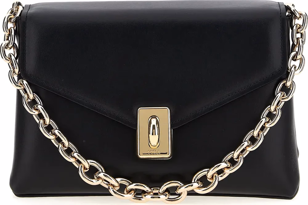 Furla Black Leather Shoulder Bag