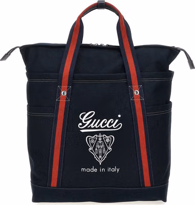 Blue Cotton Tote Bag