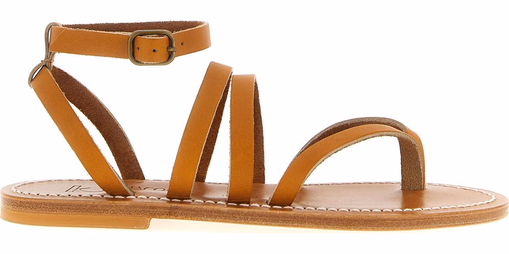 K.JACQUES SAINT TROPEZ Brown Cowhide Flat Sandals