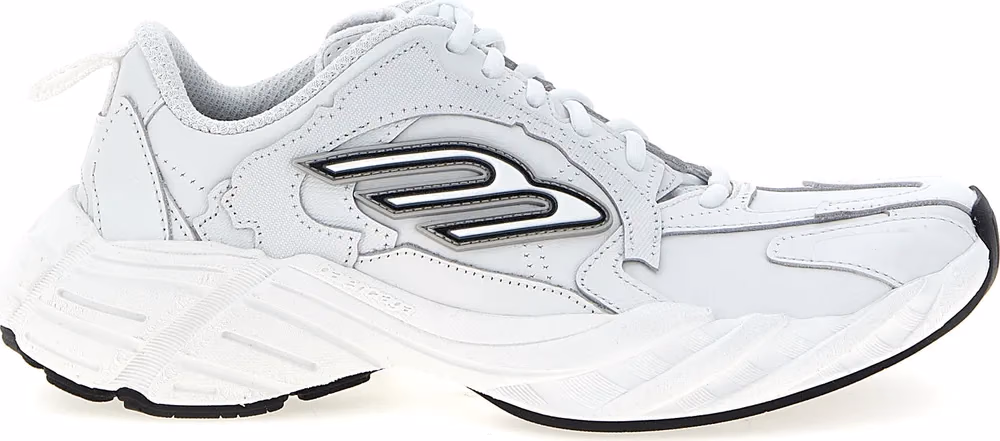 Balenciaga White Cowhide Athletic Sneakers