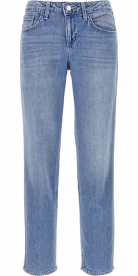Blue Cotton Straight-Leg Jeans