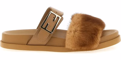 Brown Leather Slides