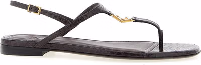 Purple Elastane Flat Sandals