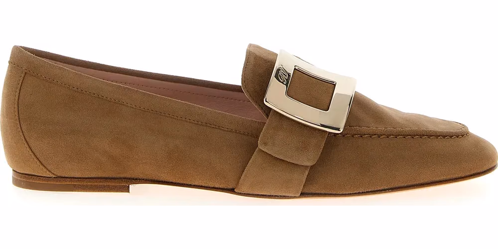 Roger Vivier Beige Goatskin Slip-On Loafers