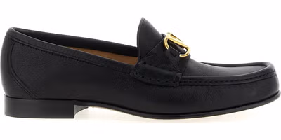 Black Buffalo Leather Slip-On Loafers