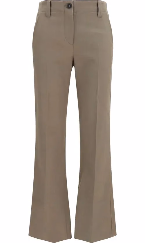 Brunello Cucinelli Brown Cotton Flared Pants
