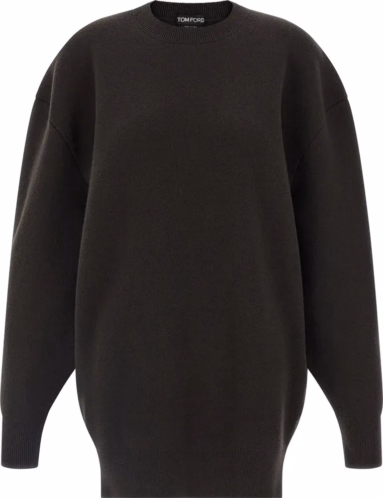 Tom Ford Brown Virgin Wool Short Dress