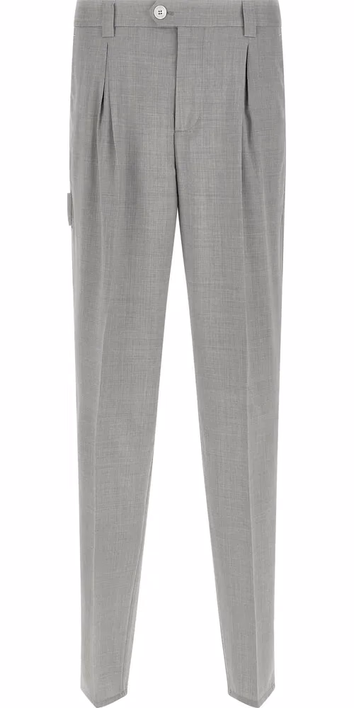 Brunello Cucinelli Gray Virgin Wool Dress Pants