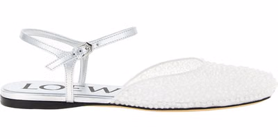 White Polyamide Ballet Flats