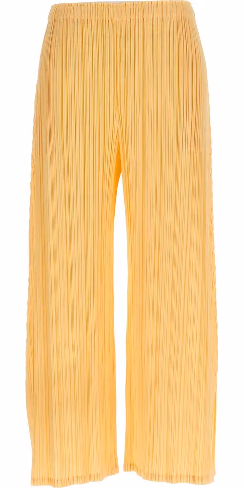 PLEATS PLEASE ISSEY MIYAKE Bicolor Polyester Casual Pants