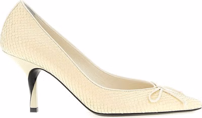 Beige Calfskin High Heel Pumps
