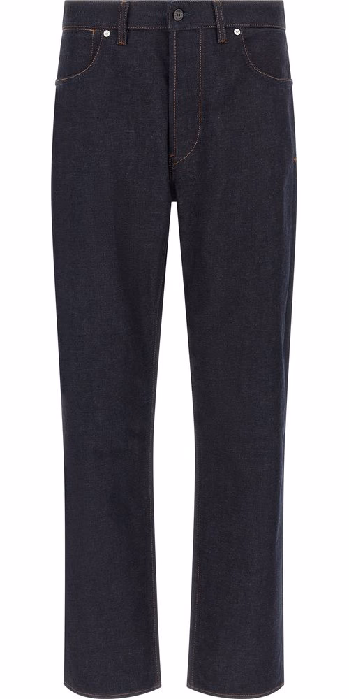 Stone Island Blue Cotton Straight-Leg Jeans