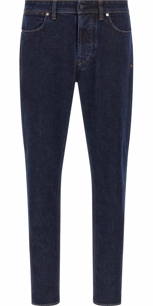 Stone Island Blue Cotton Straight-Leg Jeans