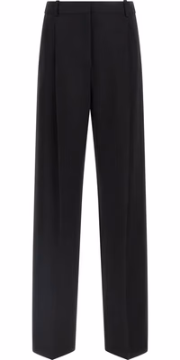 Black Polyester Casual Pants