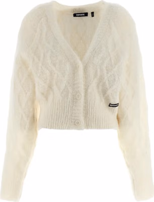 White Alpaca Leather Cardigan
