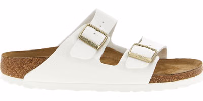 White Artificial Leather Slides