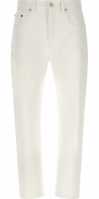 White Cotton High-Waisted Jean