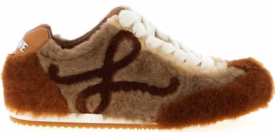 Brown Lamb Leather Low Top Sneakers