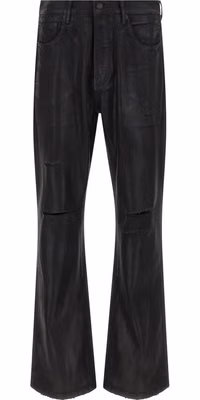 Black Cotton Flared Jeans