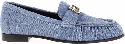 Blue Calfskin Slip-On Loafers