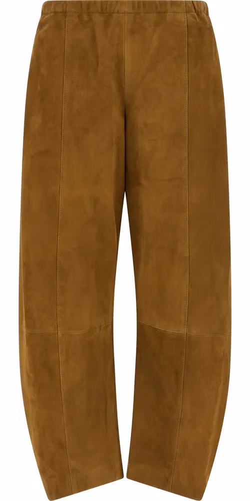 Khaite Brown Leather Pants