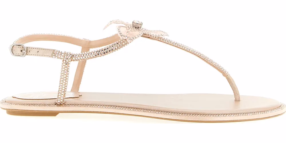 RENE CAOVILLA Multicolor Glass Flat Sandals