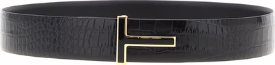 Black Calfskin Regular Belt