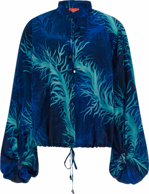 Blue Silk Blouse