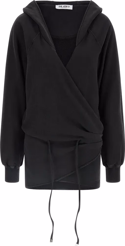 The Attico Black Cotton Short Dress