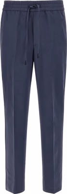 Blue Linen Casual Pants