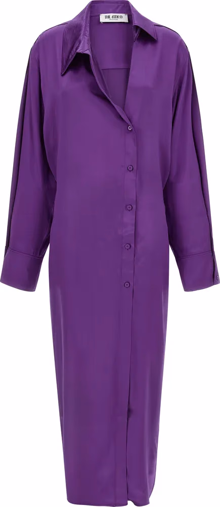 The Attico Purple Rayon Midi Dress