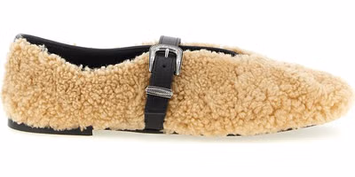 Beige Calfskin Ballet Flats