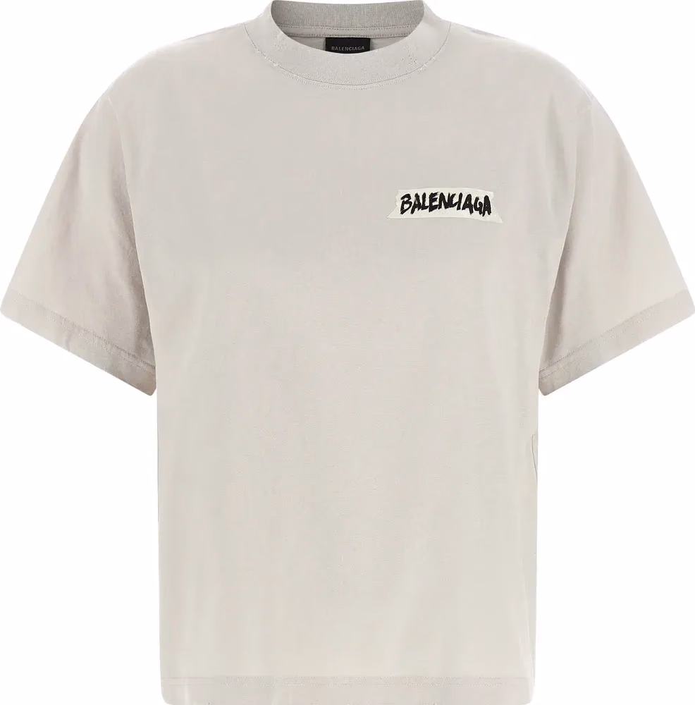 Balenciaga Gray Cotton T-Shirt