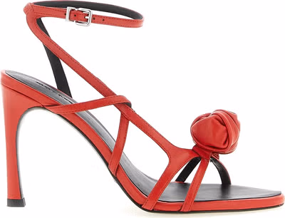 Multicolor Calfskin Stiletto Heel Sandals