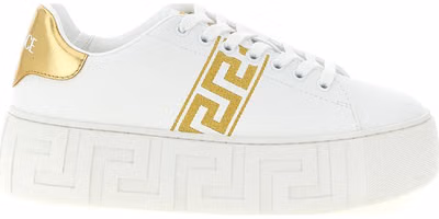 Gold Nylon Platform Sneakers