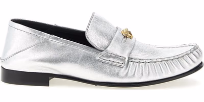 Silver Lamb Leather Slip-On Loafers