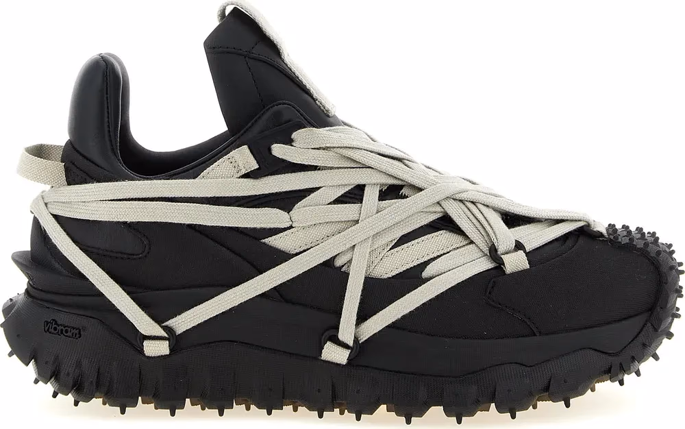 Rick Owens Black Cowhide Athletic Sneakers