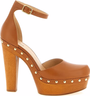 Brown Lamb Leather High Heel Pumps