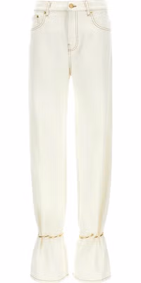 White Cotton Straight-Leg Jeans