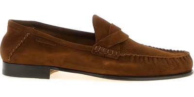 Brown Suede Leather Slip-On Loafers