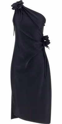 Black Polyamide Midi Dress