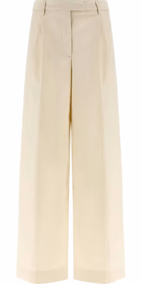 White Cotton Casual Pants