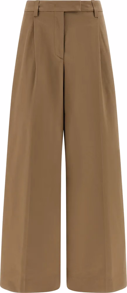 THELATEST Brown Cotton Casual Pants